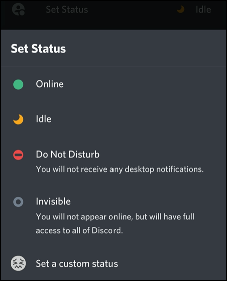 How to set custom status in discord