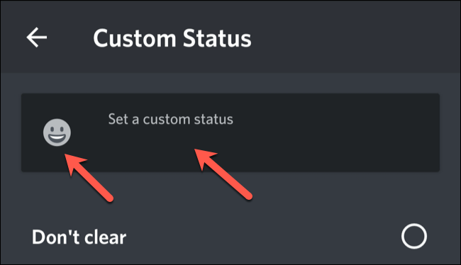 How to set custom status in discord