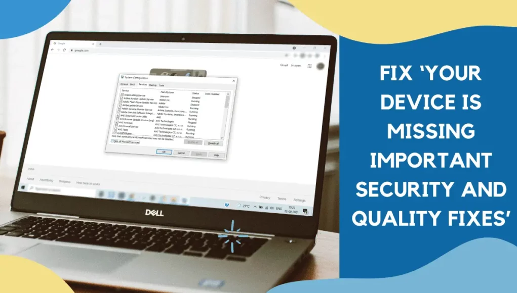 Your device is missing important security and quality fixes Your device is missing important security and quality fixes