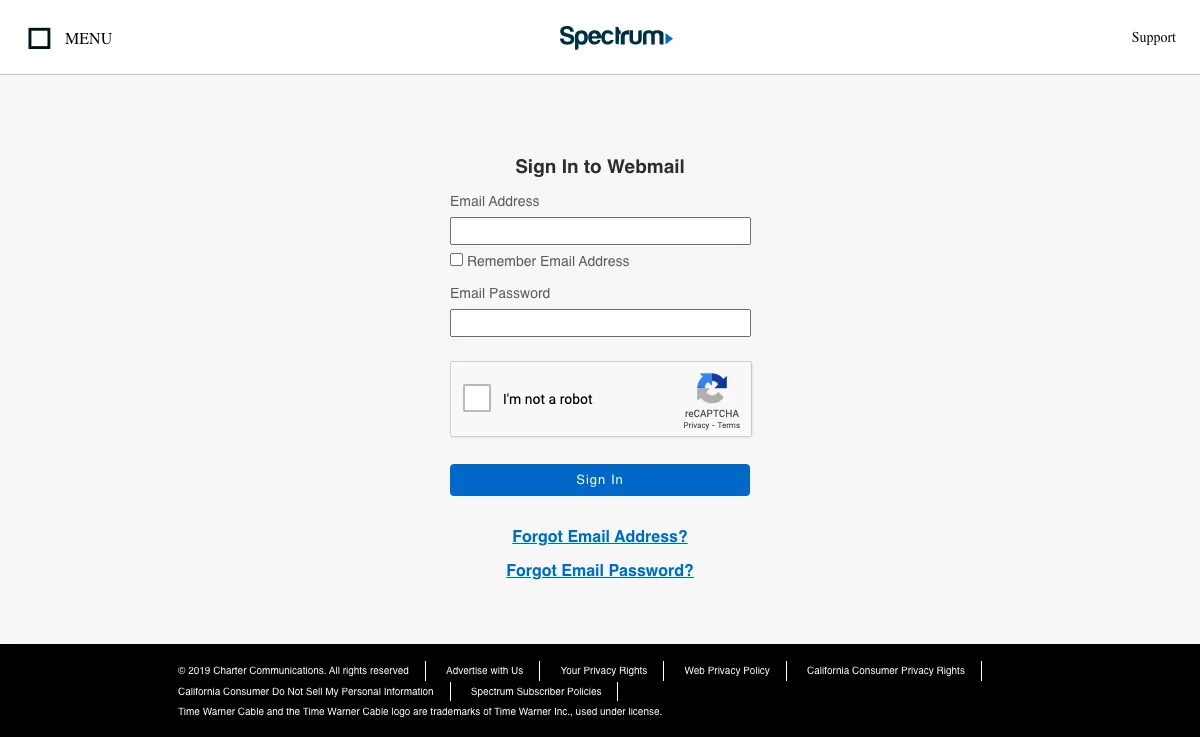 Spectrum Webmail