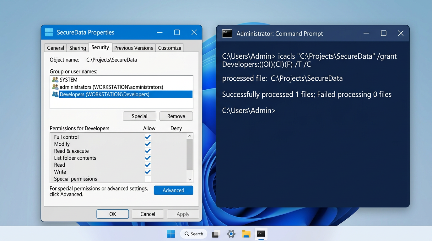 How to Fix Error 0x80070005 (Access Denied): 9 Proven Fixes 1 Windows security permissions panel used to fix error 0x80070005 access denied