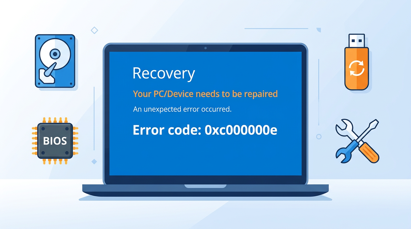 fix error code 0xc00000e in Windows