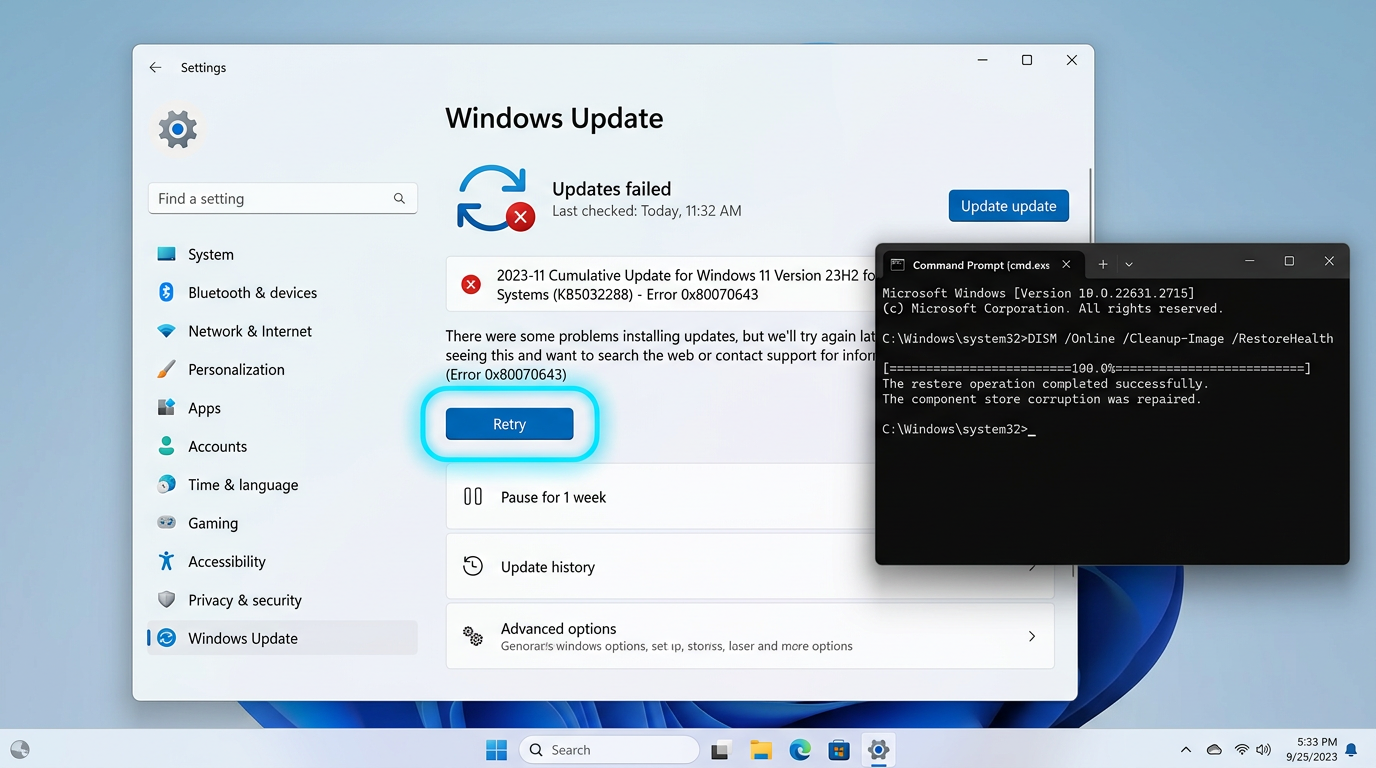 How to Fix Error 0x80070643 Windows Update: 8 Proven Fixes 1 Windows Update settings used to fix error 0x80070643 Windows Update